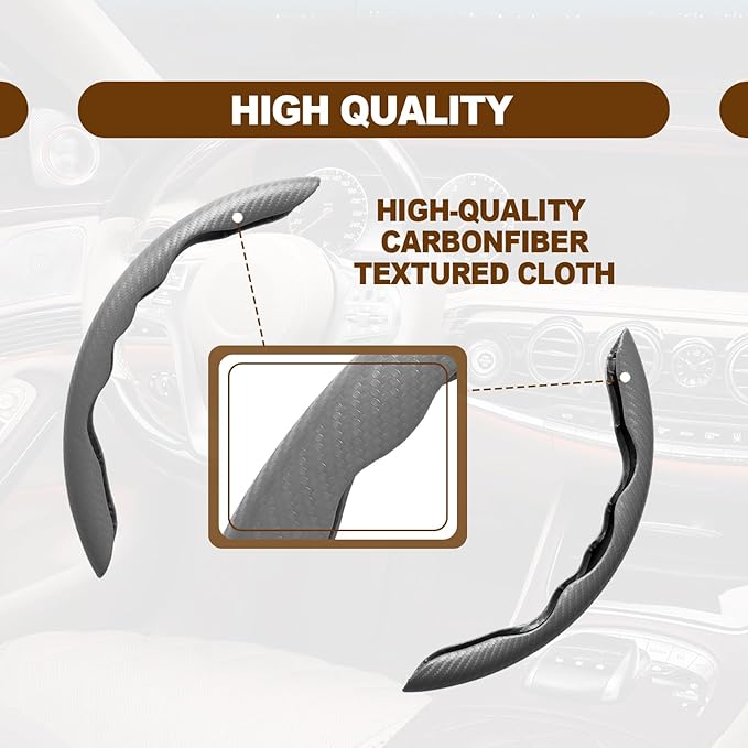Car Interior Accessories Butterfly Steering Wheel Cover Car Carbon Fiber Anti-Skid Steering Wheel Cover (Gray)