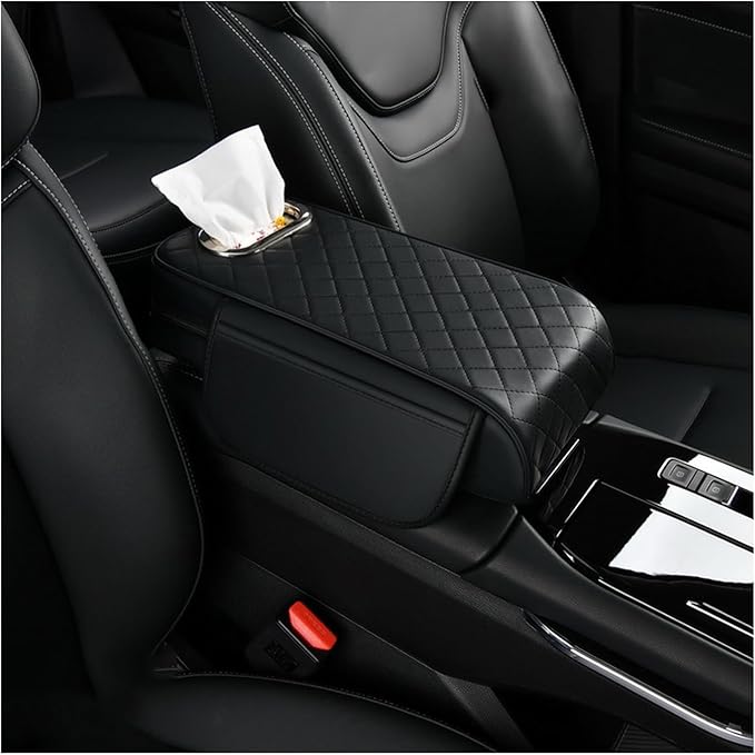 Center Console Cover for KIA Seltos 2019 2020 2021 2022 2023 2024 2025, Leather Arm Rest Armrest Cover for Car, Center Console Armrest Cover Armrest Storage Box, Interior Accessories