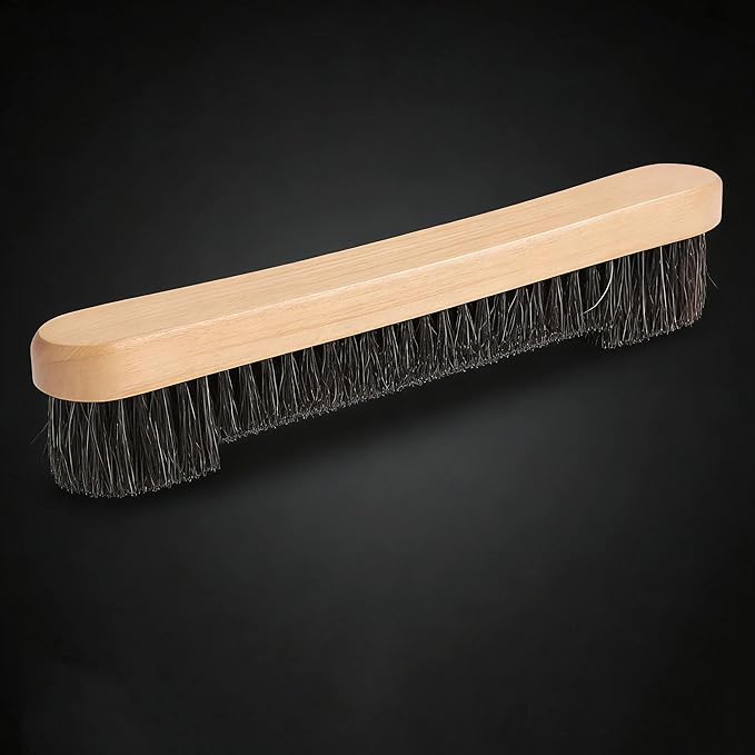 Professional Pool Table Brush 12-Inch | Soft Horsehair Bristles for Gentle & Efficient Cleaning - Reaches Tight Corners & Felt Surface, Essential Billiard Table Maintenance Tool