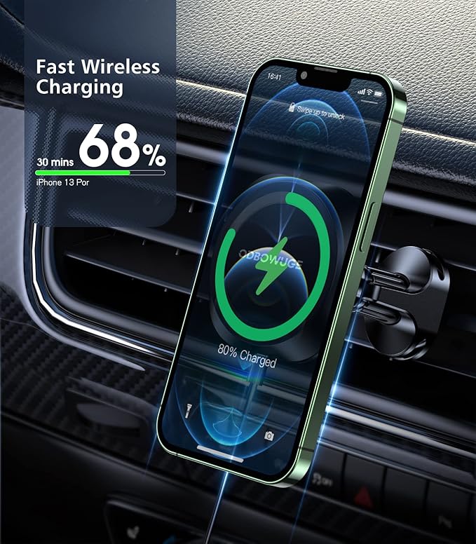 Wireless Car Charger Mount,Magsafe Car Mount Charger Compatible with iPhone 14 13/13 Pro/Max/12/12 Pro/ 12 Pro Max/ 12 Mini,15W iPhone Charger Fast Charging