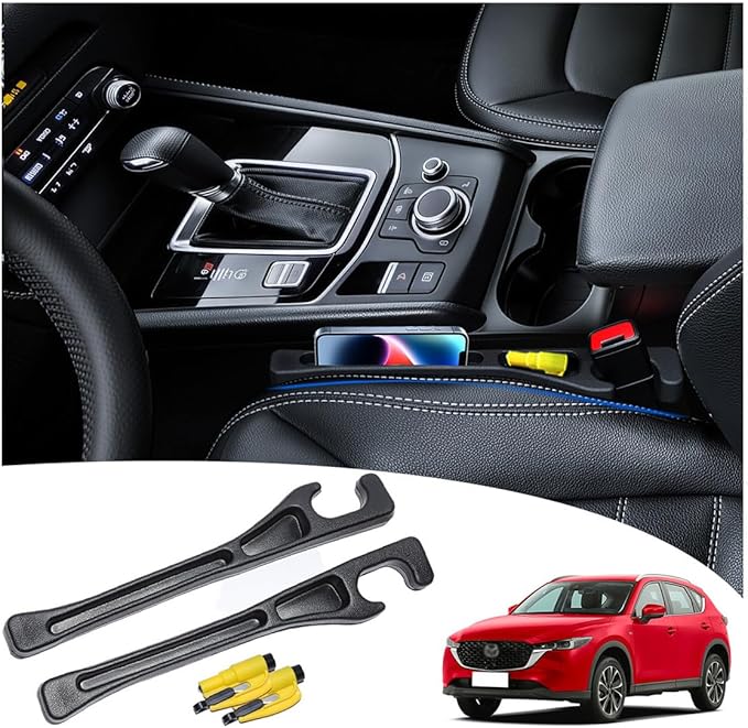 【Compatible with Mazda CX-5】 Seat Gap Filler,No Drop Seat Guard Compatible with Mazda CX5,Drop Seat Guards for Cars(2Pcs),Emergency Keychain Car Escape Tool(2Pcs)