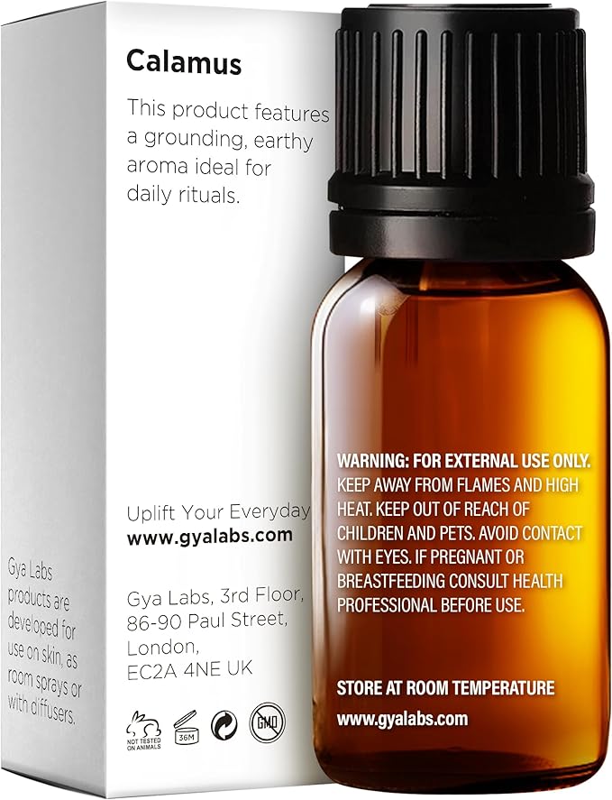100% Pure Calamus Essential Oil - 0.34 Fl Oz - Calamus Oil for Hair, Skin, Diffuser, Aromatherapy & DIY Candle Making Scent