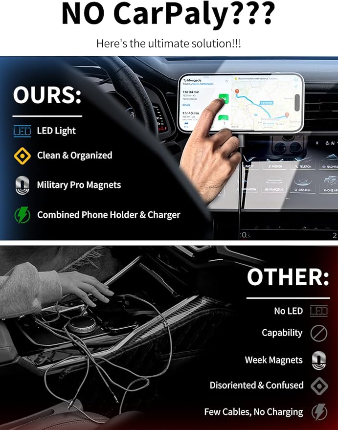 MagSafe Car Mount Charger, 3 in 1 [LED RGB HandsFree] Wireless Car Charger, Magnetic Phone Holders for Your Car- Fast Charging Car MagSafe Charger for iPhone 17/16/15/14/13/12 Series, for Men Women
