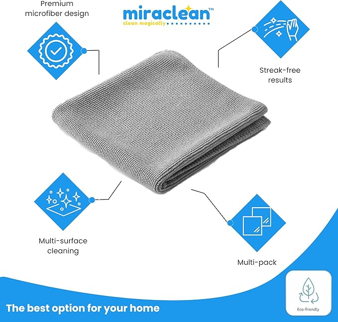 Microfiber Cleaning Cloth Grey 12 Pack Premium Microfiber Towels for Cars, Lint Free, Scratch-Free, Highly Absorbent, Reusable Cleaning Rags for Car, 320 GSM Household, Kitchen, Window, 12" x 12"