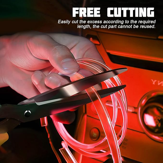 EL Wire LED Strip Lights, USB Auto Neon Light Strip with Sewing Edge, 16FT Electroluminescent Ambient Lighting Kit with Fuse Protection, Car Decoration Accessory (Red/16FT)