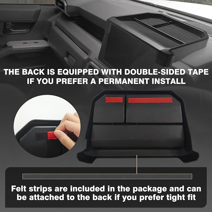 Muslogy Center Console Organizer for 2024 2025 2026 Toyota Tacoma 4th Gen Accessories Interior Storage Box Insert Tray Phone Pocket(Dash Tray for 8-inch Screen+Console Organizer+Hidden Box)