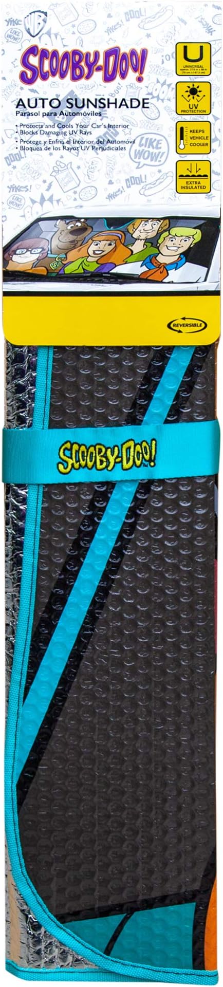 Plasticolor 003951R01 Warner Bros. Scooby-Doo Group Accordian Sunshade for Car Truck SUV, Silver