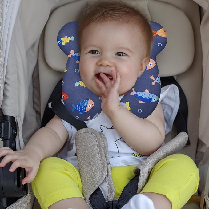 Baby Travel Pillow, Infant Kid's Cushion Soft and Skin Friendly for Car Seat, Pushchair and Stroller (Style G)