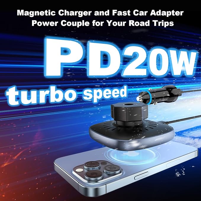 for MagSafe Car Mount with USB C Car Charger & Dual USB-C Car Power Adapter,Air Vent Dashboard Wireless Charger Phone Holder Mount for iPhone Air 17 Pro Max 16 15 14 13 12, Galaxy S25, Fast Charging