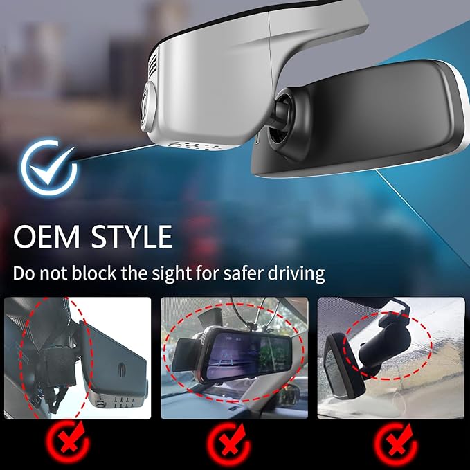 Front 4K & Rear 1080p Dash Cam Custom fit for Volkswagen Tiguan 2018-2024 Gen2 AD/BW (Model A Gray), Integrated OEM Look, UHD 2160P Video, App & WiFi, Loop Recording, Easy to Install, GPS, 128GB Card