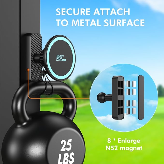 Magnetic Golf Cart Phone Holder, Phone Mount Holder Compatible with MagSafe iPhone/Galaxy/Smartphones, Golf Cart Accessories for EZGO Club Car Yamaha Icon, Gift for Men Women