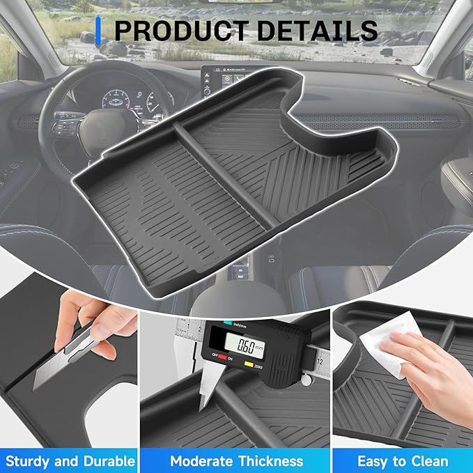 SXCY for 2026 Honda HRV Center Console Organizer for 2024 2025 2026 Honda HRV Accessories TPE Under Console Tray for 2024 2025 2026 HRV HR-V Under Console Storage Organizer