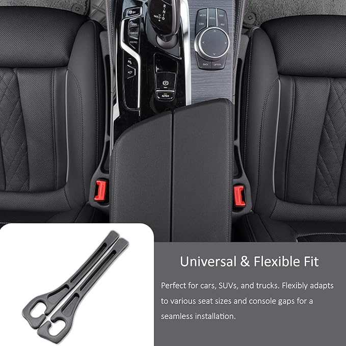 Premium Car Seat Gap Filler Organizer 2-Pack - Universal Fit Seat Gap Plug Blocker, Drop-Proof Console Catcher for Phones, Keys & Cards, Interior Auto Accessories for Cars, Trucks & SUVs