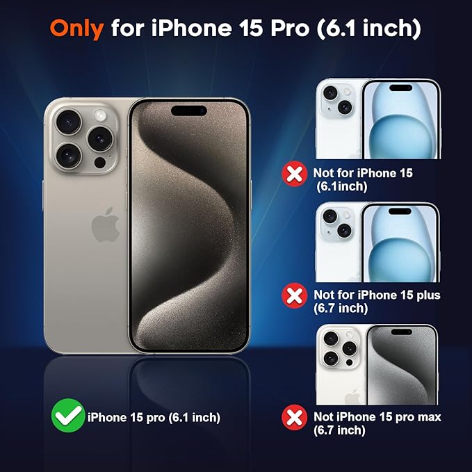 SUPFINE Magnetic for iPhone 15 Pro Case (Compatible with MagSafe) (Military Grade Drop Protection) Slim Translucent Matte Shockproof with Anti-Fingerprint Phone Case,Red