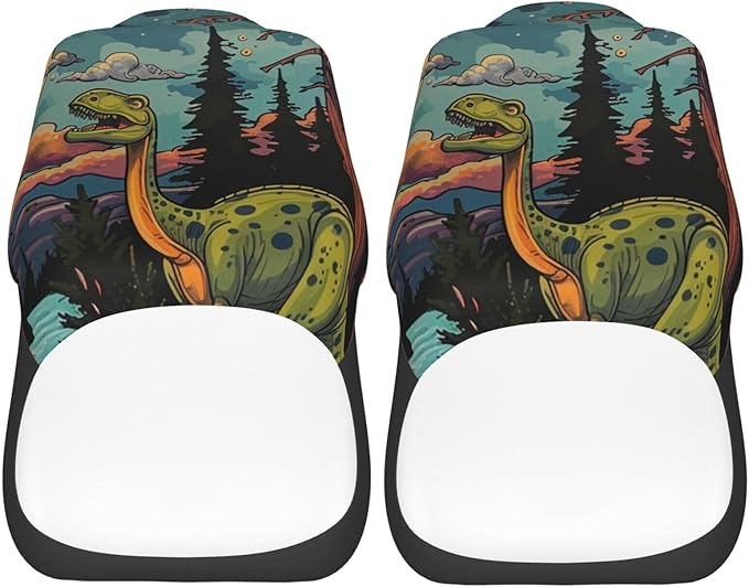 Delerain Car Seat Covers Set 2Pcs, Dinosaur Happy Camping Universal Front Car Seats Vehicle Enterior Protector Suitable Fits Most Car Auto SUV Sedan Truck