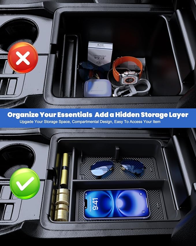 Center Console Organizer Compatible with Honda Pilot 2023–2026 & Honda Passport 2026 – Center Console Storage Box Divider Inserts Interior Accessories ABS Material, Keep Your Cabin Neat