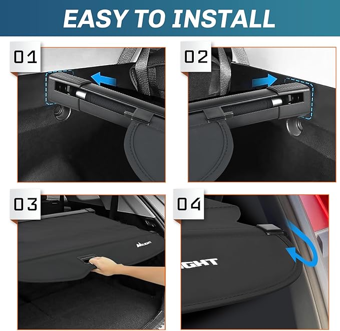 Nilight Trunk Cargo Cover for Jeep Grand Cherokee Accessories 2011-2021, Retractable Security Shade Rear Cargo Cover, with Trunk Storage Net, 1-Pack