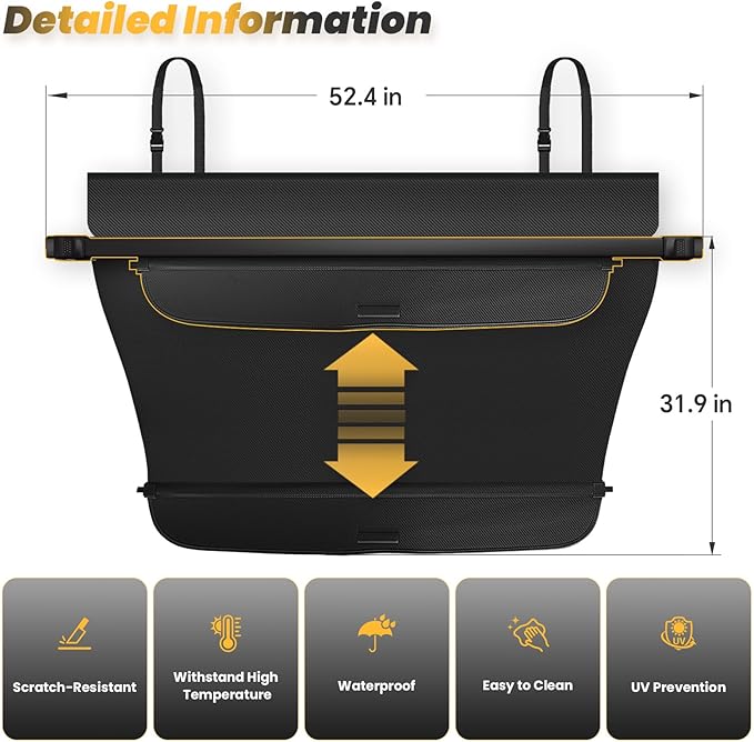 Trunk Cargo Cover for Honda CRV 2026-2023, Anti - Peeping Retractable Security Shade for Privacy, Carbon Fiber Texture, CRV Accessories