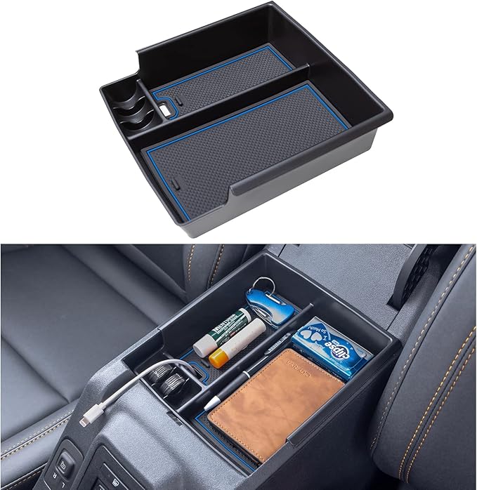 TOPINSTALL New Blue Tray Compatible with 2021-2024 Ford Bronco & 2025+ Bronco 2-Door & 2025+ 4-Door Manual Transmission, Full Size Bronco Organizer (Not for Sport Model & 25 4 Doors AT)