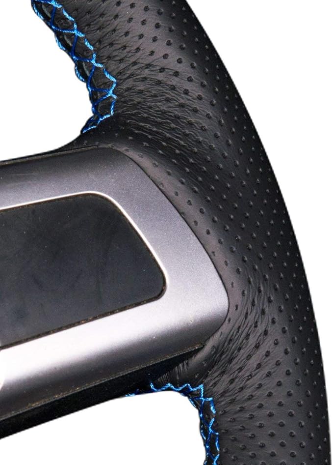 MEWANT Steering Wheel Cover for Mazda MX-5 2006-2014 / RX-8 2009-2013 / CX-7 CX7 2007-2009 Hand-Stitch Black Microfiber Leather Steering Wheel Wrap