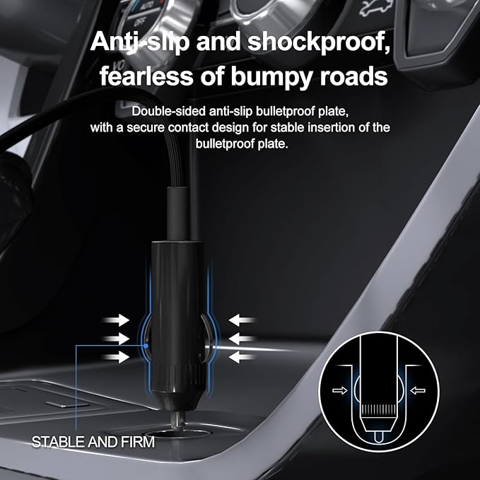 Dzytnsy 200W Car Fast Charging Station,6 Ports, Compatible with MacBook pro/Air/M5 M4 M3 M2 M1/Dell/Lenovo/HP,for iPhone 17/16/15 Series,Samsung Galaxy S26/S25 Ultra/S24 Series and More