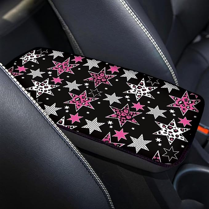 Amarican Flag Star Auto Center Console Armrest Pad 4th July USA Flag Car Center Console Cover Seat Box Cover for Sedan, Van, SUV, Truck Car Accessories, Brerathable