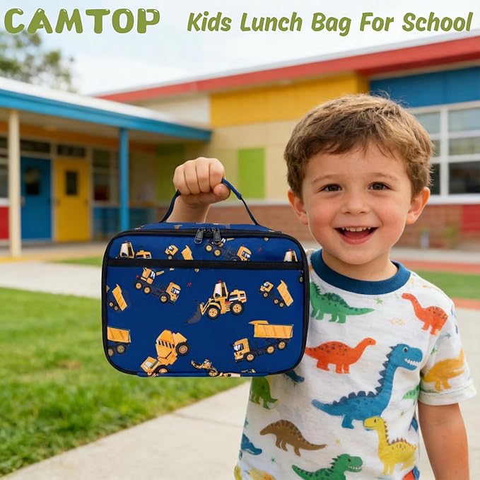 CAMTOP Lunch Box Kids Boys Insulated Lunch Cooler Bag Reusable Lunch Tote Kit for School Travel