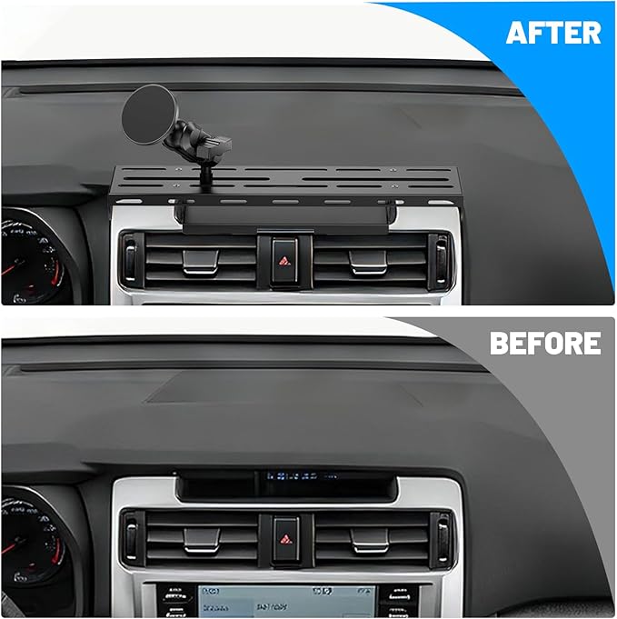Surfcabin No-Drill Magnetic Dash Phone Holder for 4 Runner 2023 2022 2021 2020, Full Metal Heavy-Duty Console Extension Dash Phone Mount Compatible with 5th 4Runner 2010–2023, Fits Most Smartphones