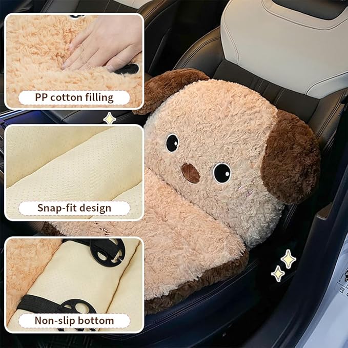 2 Pack Cute Cartoon Car Seat Cushion with Back Car Lumbar Support Pillow and Neck Pillow Car Seat Pillow for Relieve Your Driving Tiredness