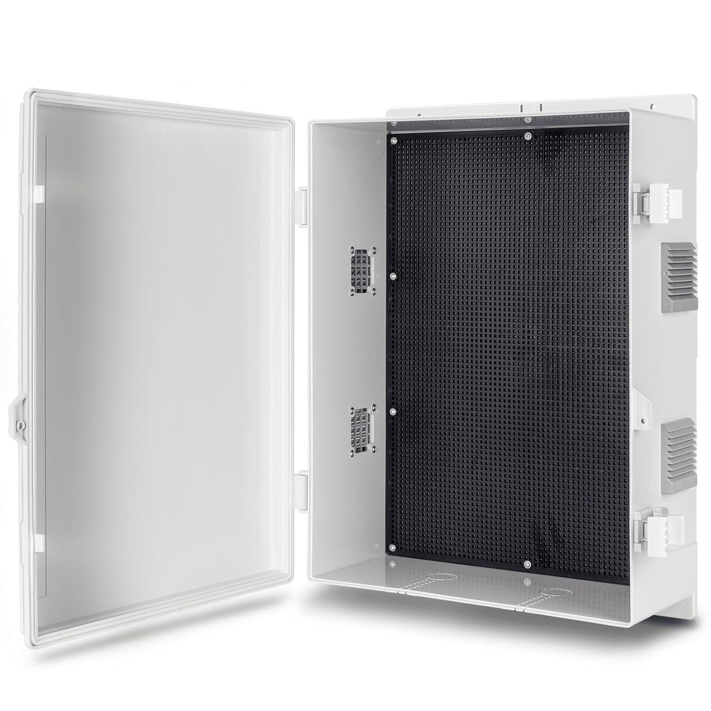 Outdoor Electrical Junction Box, ABS Water Resistant Enclosure with Internal Mounting Panel & Hinged Cover (18.1" H* 12.6" L* 6.3" W)