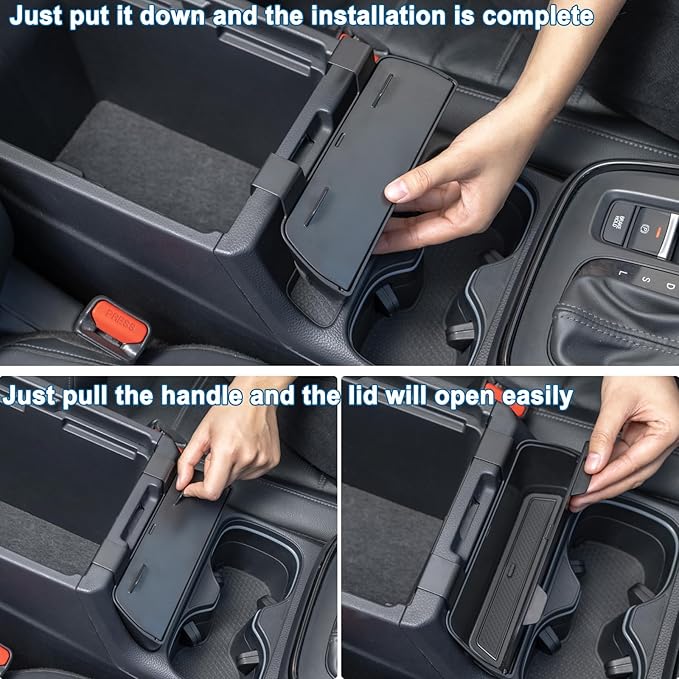 PIMCAR Center Console Hanging Box Compatible with 2023-2026 Honda CRV Hidden Compartment with Lid Premium ABS Plastic Armrest Storage Tray Accessories