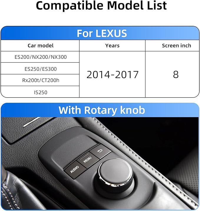 Decoder Adapter Retrofit Kit Compatible with Lexus 2014-2017 ES200/NX2O0/NX300/ES250/ES300/RX200t/CT200h/IS250, Supports Wireless CarPlay Android Auto/ Voice Control/ Mirror Link/ Camera/USB Drive