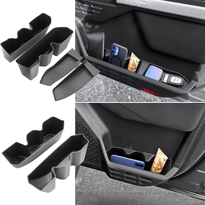 (6pcs) 2024 2025 2026 Tacoma Door Pocket Tray for Toyota Tacoma (SR5/TRD Off-Road/TRD Sport/TRD Pro/Limited/Trailhunter), Durable Door Slot Pocket Insert 2025 2026 Tacoma Accessories