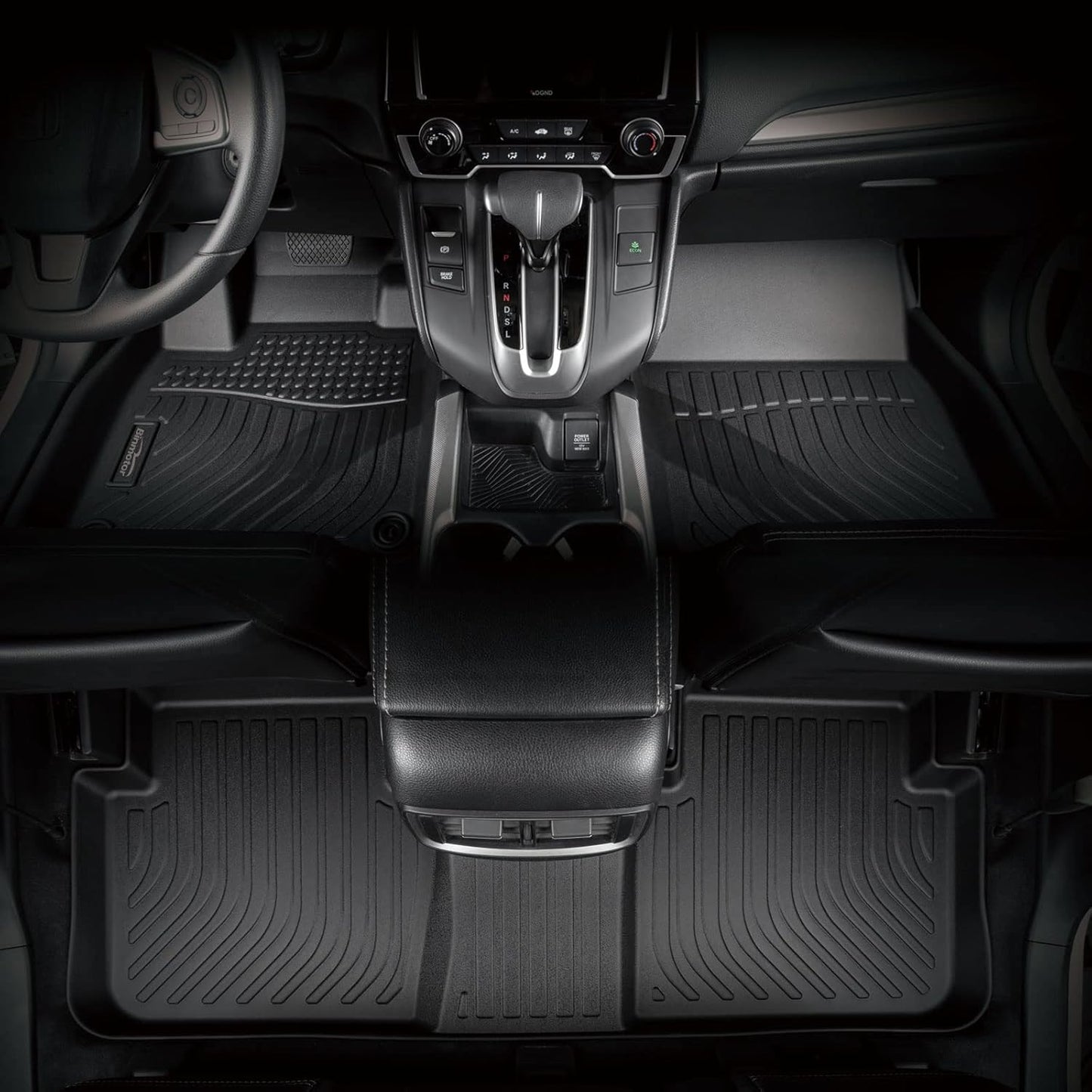 Binmotor-Floor Mats for 2020-2023 Mazda CX-9 6 Passenger(The 2nd Row Bucket Seats Without Center Console), All Weather Car Floor Liners Waterproof Heavy Duty Rubber for CX-9 Accessories