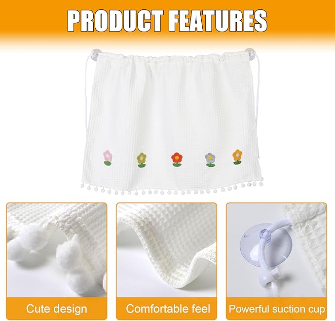 Car Side Window Sun Shade Privacy Curtain for Baby - Blackout UV Protection Car Window Shades with Suction Cup for Back Seat - Cute Auto Camping Windows Screen Shades (Five Sunflowers)