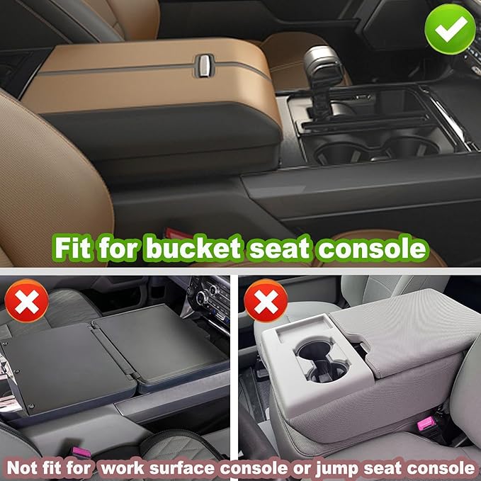PIMCAR Center Console Cover for 2021-2025 2026 Ford F150 Middle Armrest Cusion Protector Anti Scratch Nylon Cover Interior Accessories(Bucket Seat Only)
