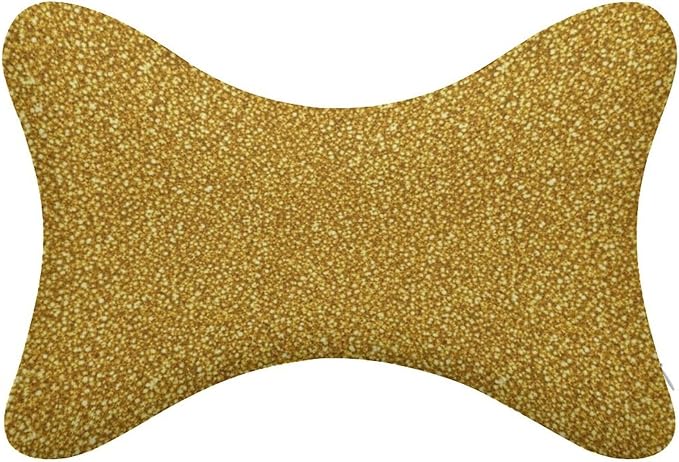 Headrest Pillow for Car Seat, 2 Pcs Memory Foam Neck Support Pillow for Neck Pain Relief, Compatible with Beautiful Gold Bling Glitter Sparkles Pattern Car Office Soft Travel Pillow