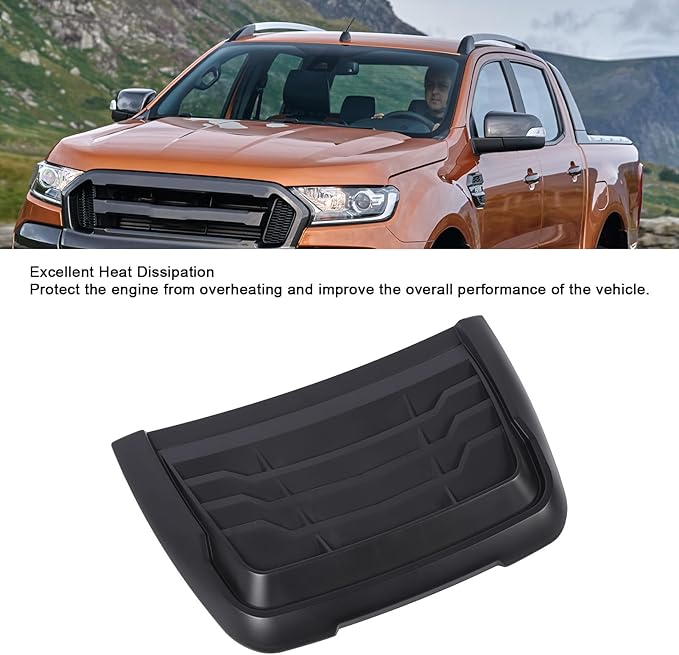 aqxreight Hood Air Intake Vent Scoop Cover ABS Excellent Heat Dissipation Sporty Look Bonnet Air Vent Cover Fit for XLT XLS XL 2015 to 2022 (Matte Black)