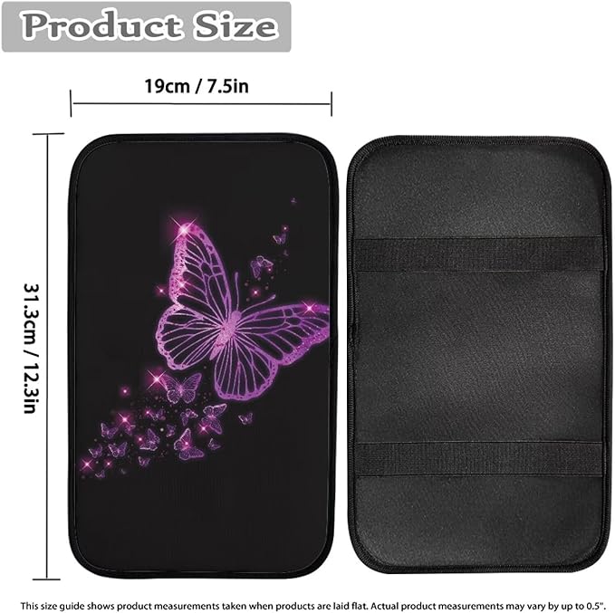 Pink Butterfly Leopard Print Arm Rest Cushion Pads for Vehicle Arm Rest Cushion Pads Anti-dust Dog & Cat Paws Protector for SUV/Truck/Vehicle Decor
