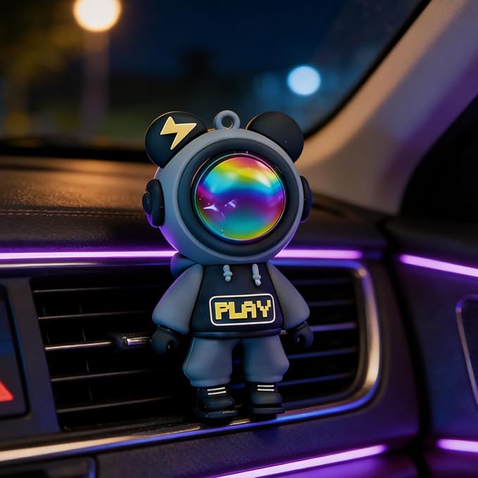 Car Air Freshener,Astronaut Vent Clip,Car Odor Eliminator,Car Air Freshener Clips (Black)