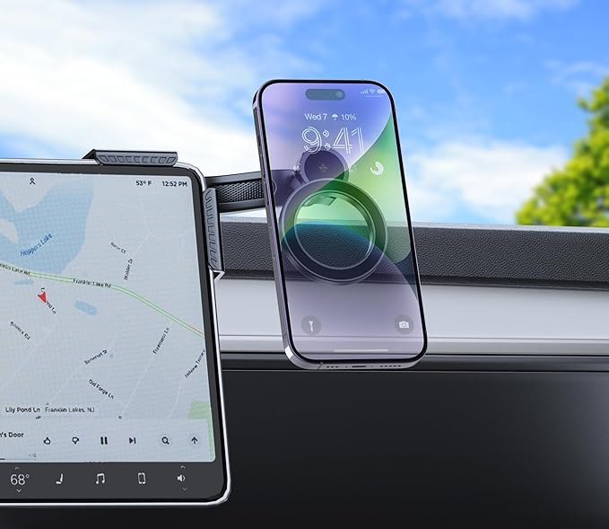 for Tesla Screen Phone Mount 360° Rotation MagSafe Strongest Magnet Power Magnetic Car Phone Holder Mount for Tesla 3/Y/S/X Fits for All iPhone & Android Phones (Magnetic)