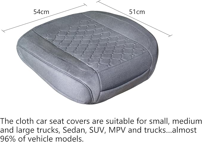Suninbox Car Seat Cover,Bottom Car Seat Covers,Front Seat Only, Cloth Fabric Wrap Around The Bottom,Breathable Car Seat Protector Fits 95% of Vehicles 1 Piece,Gray