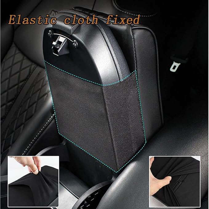 Car Center Console Cover, Memory Foam Car Armrest Cover, Beige Arm Rest Covering Car, Middle Organizer Elbow Pillow, Leather armrest Cover for Car/SUV/Truck/Auto (No.2 Beige)