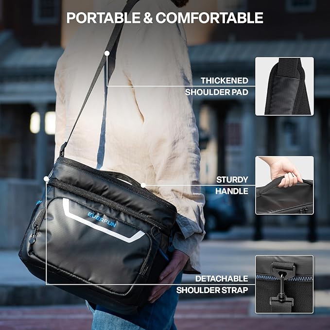 EVERFUN Small Cooler Bag 24/48 Can Insulated Lunch Box Double Deck Soft Leak-Proof Waterproof Collapsible Ice Chest for Men Women Work Travel Car Trip Picnic Beach