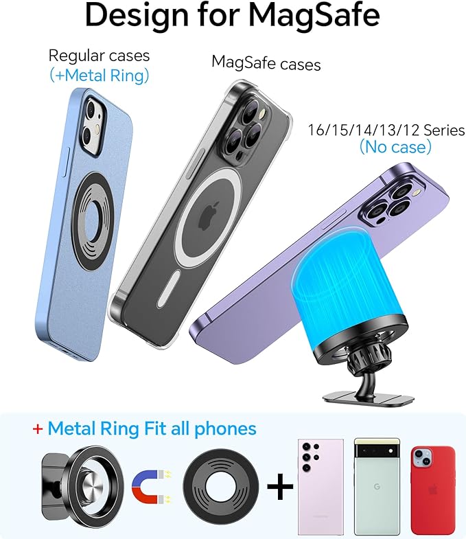 Coolpow for Magsafe Car Mount【20 Strong Magnets】Magnetic Phone Holder for Car Phone Holder Magnetic Phone Mount Dash Air Vent Cell Phone Holders for Your Car Mount for iphone 17 Pro Max 16 15 14 13 12