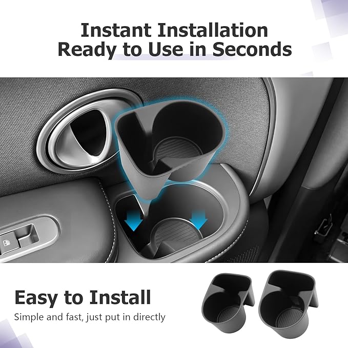 LUWU 2026 Palisade Accessories Rear Row Car Door Side Cup Holder Compatible with 2026 Palisade (SE/SEL/XRT PRO/Limited/Calligraphy) Interior Accessories TPE Material Cup Holder Insert 2-Pack