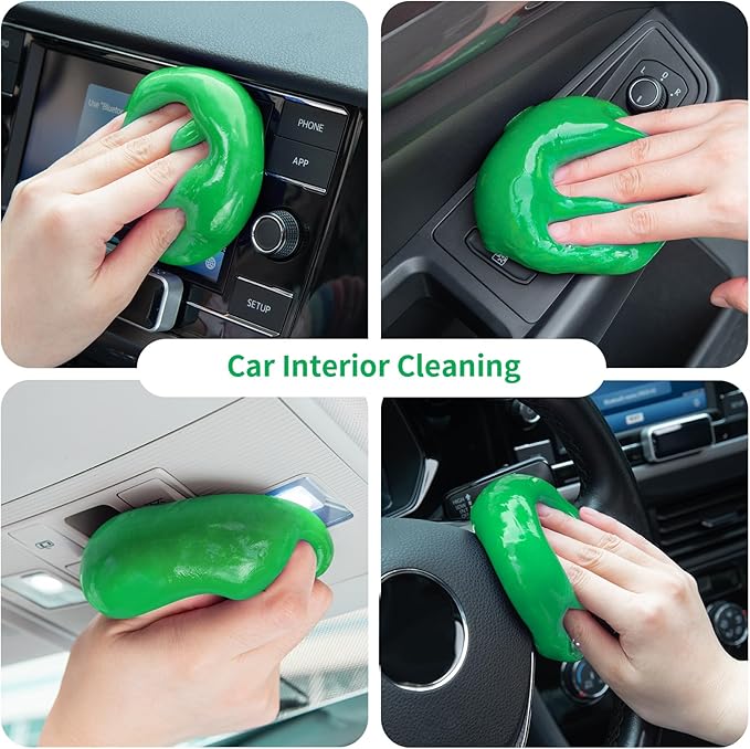 Car Cleaning Gel, Keyboard Cleaner Cleaning Putty for Car Interior Car Slime Cleaner Dust Cleaning Gel Car Putty for Cleaning Car Gel Cleaner Green NT.WT.: 5.6 oz (160 g)