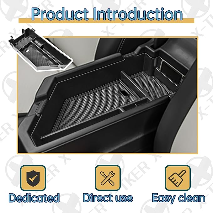 Center Console Insert Tray Compatible with Volkswagen Jetta 2020 2021 2022 2023 2024 2025 2026 Accessories, Armrest Box Organizer Storage Tray for 2020-2026 Jetta S/SE/SEL/Sport/GLI, Black