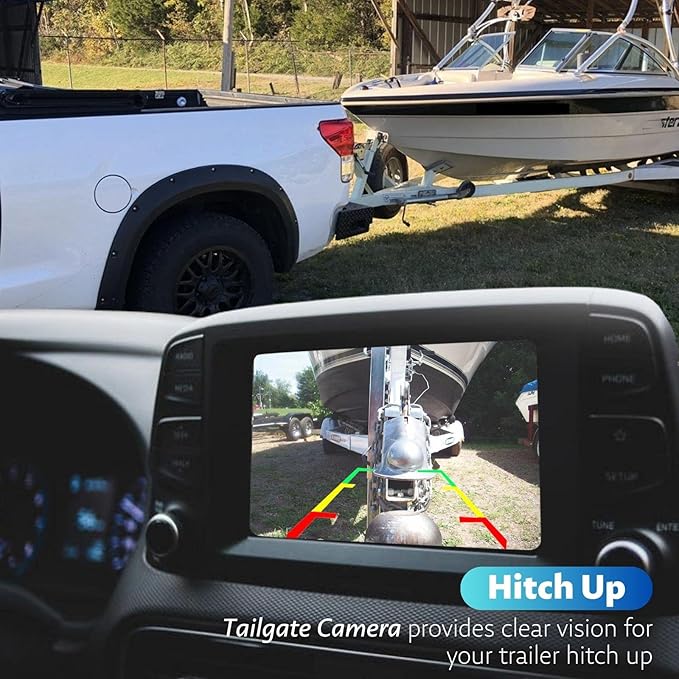 EWAY Tailgate Handle Reverse Backup Camera Replacement for Ford F150 2004-2014, Super Duty F-250 F-350 F450 F550 Rear View Parking Back Up Camera 170° Tailgate Latch Door w/Keyhold, Black & Chrome