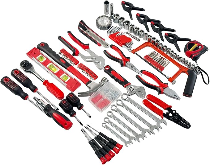 Hantinstom 237-Piece Household Tools Kit Essential Home Repair Set with Plastic Toolbox Ideal for College Students, Home Use & More